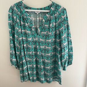 Crown & Ivy Women’s Monkey Patterned Top